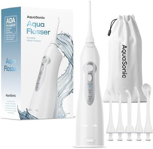 Portable rechargeable flosser with five tips