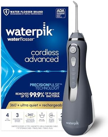 Gray cordless advanced rechargeable flosser