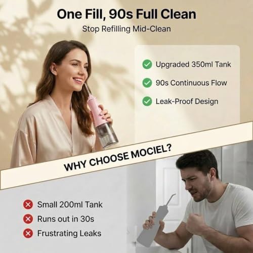 Pink cordless flosser with large tank — photo 4