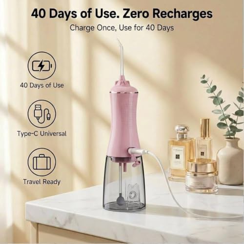 Pink cordless flosser with large tank — photo 5