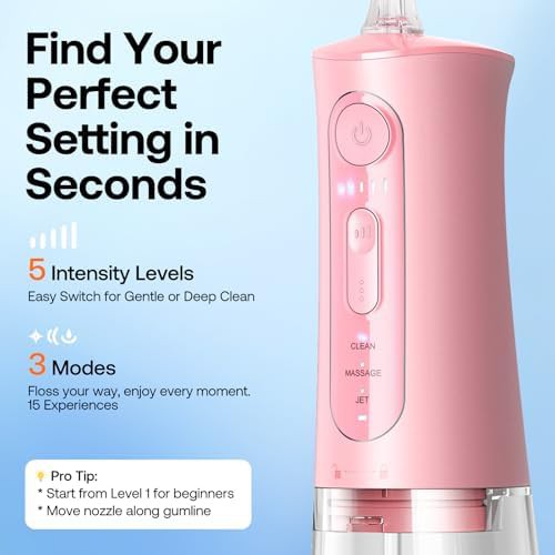 Quartz pink cordless oral irrigator — photo 4