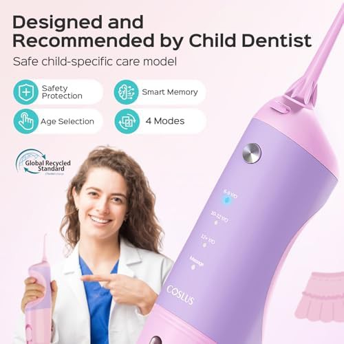 Pink and purple kids water flosser — photo 3