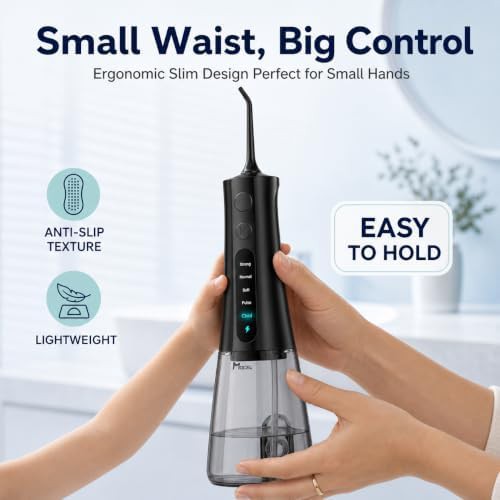 Black cordless flosser with child mode — photo 4