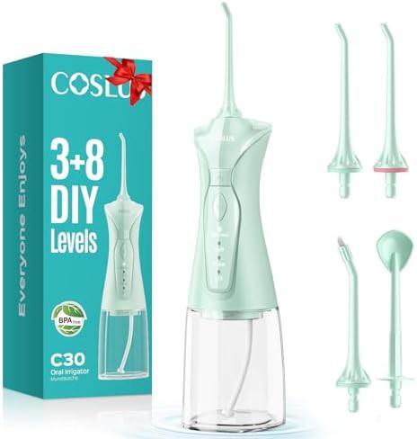 Green water flosser with DIY mode