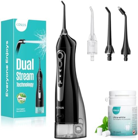 Black water flosser whitening set