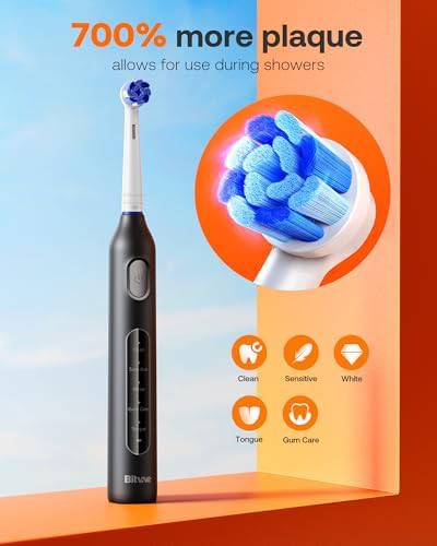 Black rotary toothbrush flosser set — photo 5