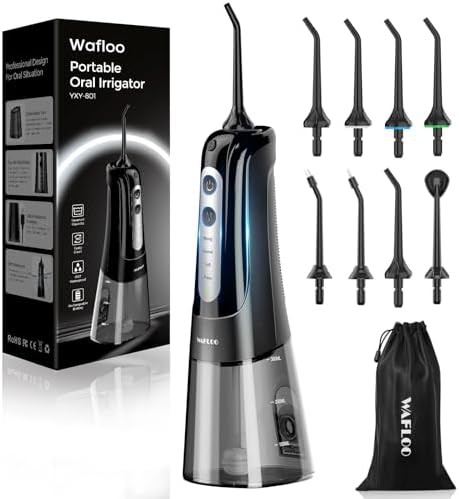 Black cordless flosser with large tank