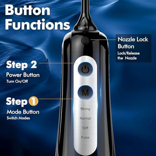 Black cordless flosser with large tank — photo 4