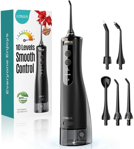 Black pro flosser with ten pressure levels