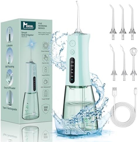 Green oral irrigator with OLED display