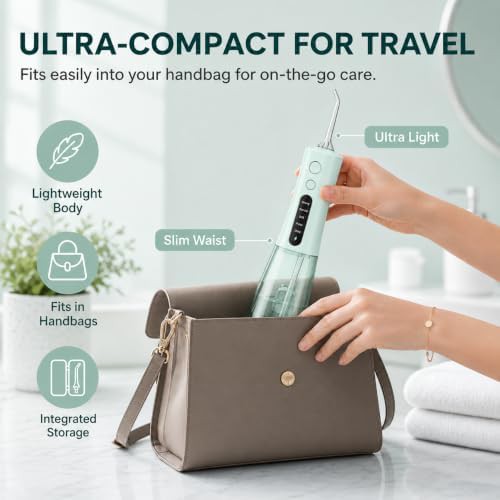 Green oral irrigator with OLED display — photo 3