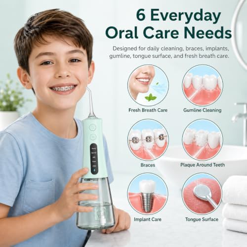 Green oral irrigator with OLED display — photo 5