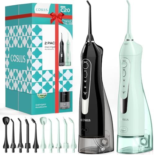 Black and green family dental flosser set