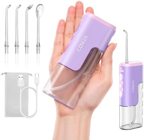 Compact purple travel water flosser