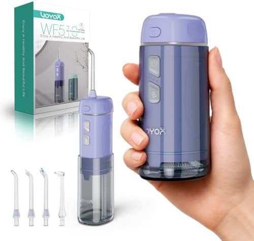 Voyor Health mini travel water pick in purple
