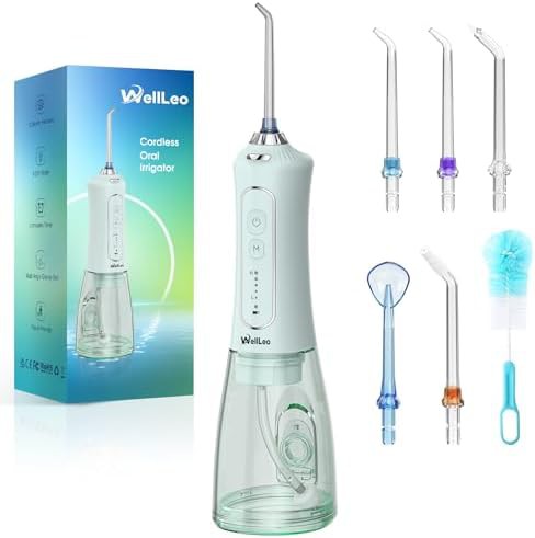 Portable oral irrigator with five tips