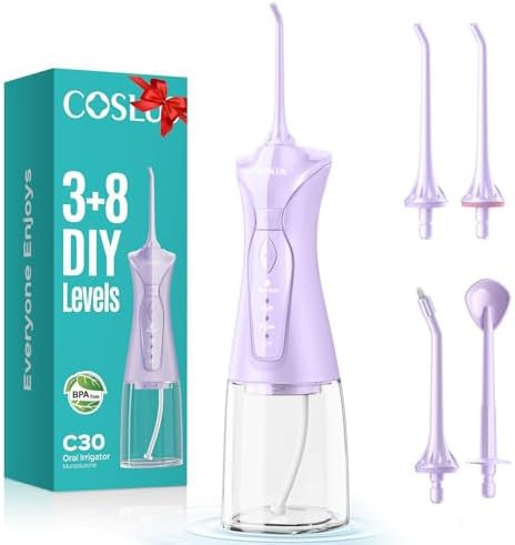 Purple DIY mode flosser with four tips