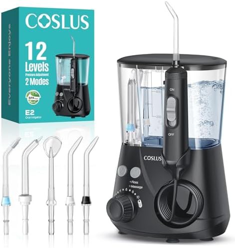 Black advanced flosser with twelve levels