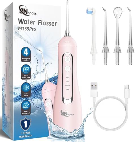 Pink rechargeable four mode flosser