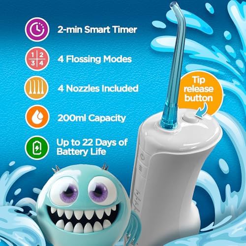 White cordless water flosser for kids — photo 3