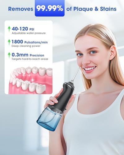 Black waterproof flosser with four modes — photo 4
