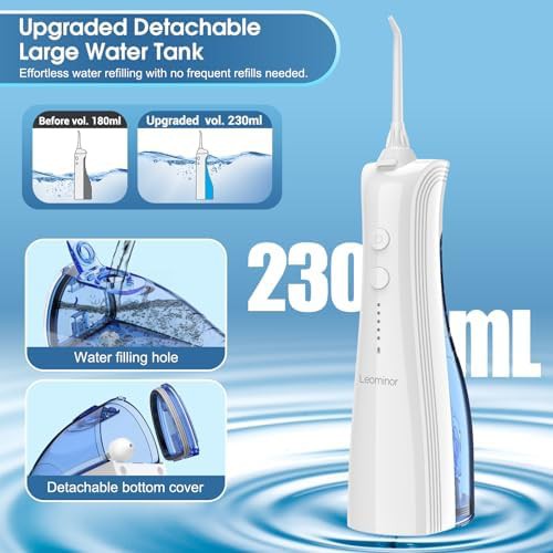 White portable rechargeable dental flosser — photo 3