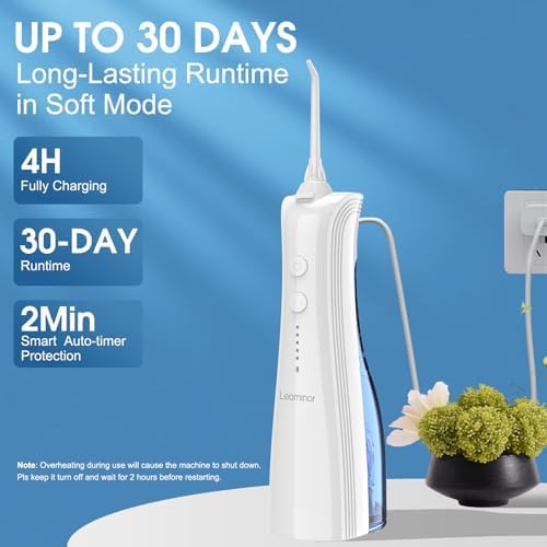 White portable rechargeable dental flosser — photo 4