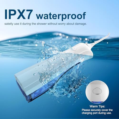 White portable rechargeable dental flosser — photo 5