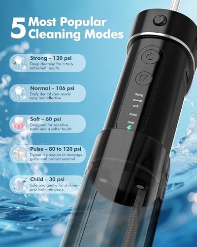Mini cordless travel flosser with five modes — photo 5