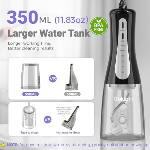 Black water flosser with storage stand — photo 4