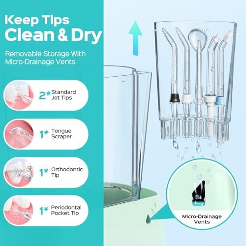 Green multi user family water flosser — photo 5