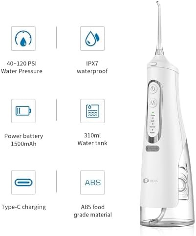 White cordless oral irrigator with four modes — photo 4