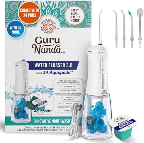 Advanced dental flosser with UV mode