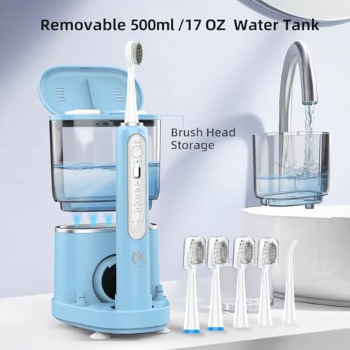 Blue two in one toothbrush and flosser — photo 5
