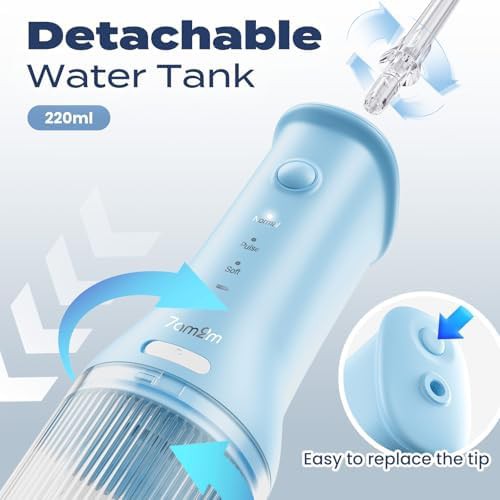 Light blue portable dental water flosser — photo 4