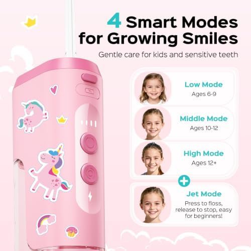 Pink mini water flosser for kids — photo 3