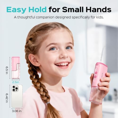 Pink mini water flosser for kids — photo 4