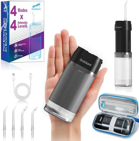Black mini portable flosser with case