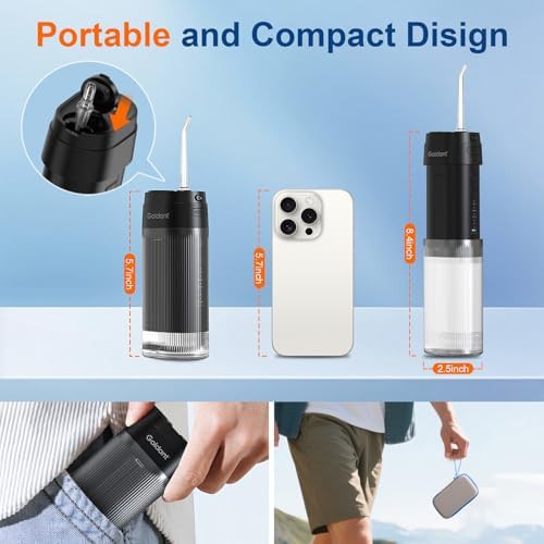 Black mini portable flosser with case — photo 4