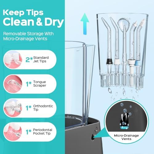 Black multi user family water flosser — photo 5