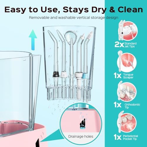 Pink advanced flosser with five tips — photo 5