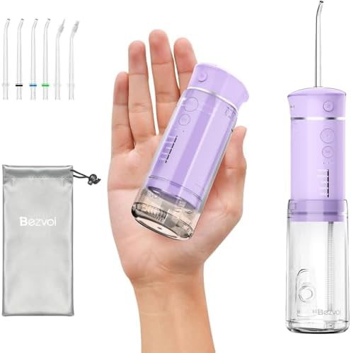 Mini portable travel flosser with six tips