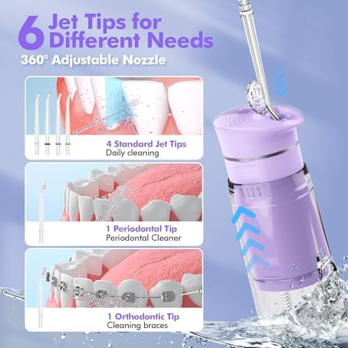 Mini portable travel flosser with six tips — photo 5
