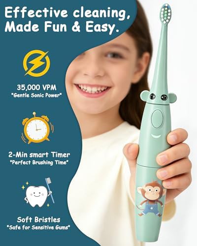 Kids water flosser and toothbrush animal set — photo 4