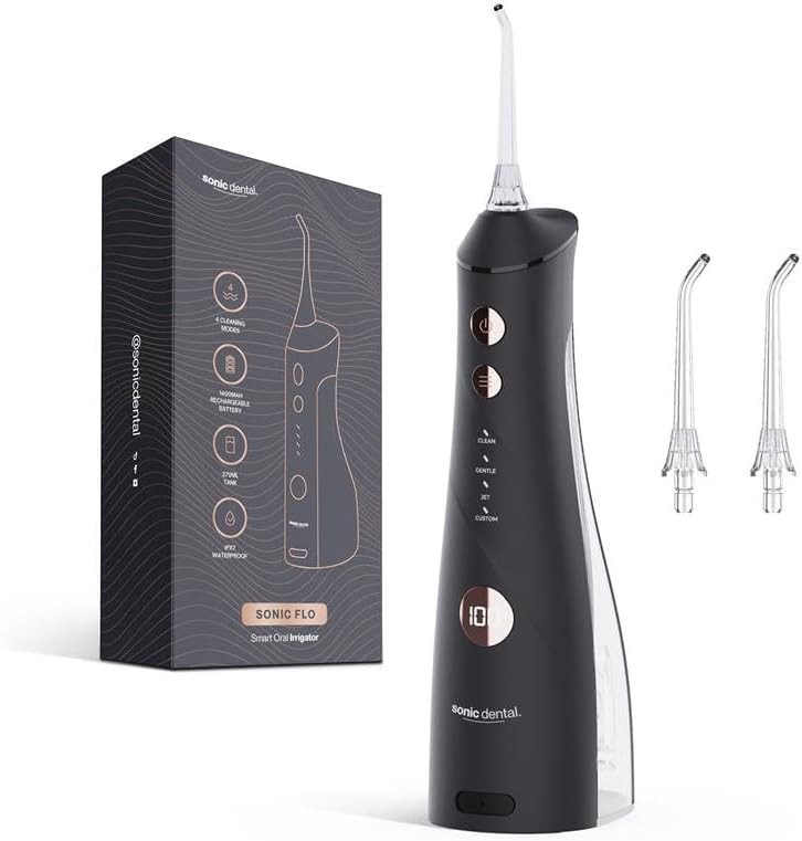 Onyx black flosser with smart display