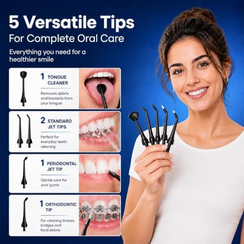 Black cordless oral irrigator with four modes — photo 5