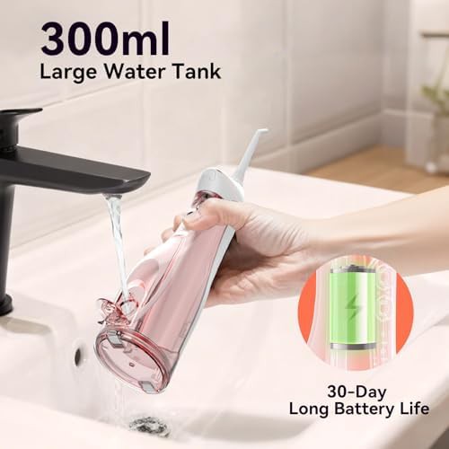 Pink rechargeable oral irrigator 300ml — photo 4