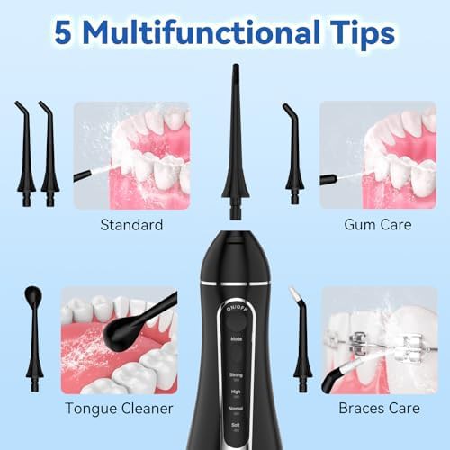 Black rechargeable oral irrigator 300ml — photo 4