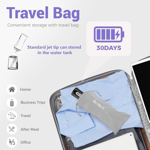 Black cordless water flosser with travel bag — photo 4