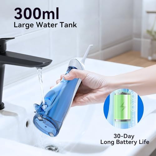 Blue cordless portable water flosser 300ml — photo 4